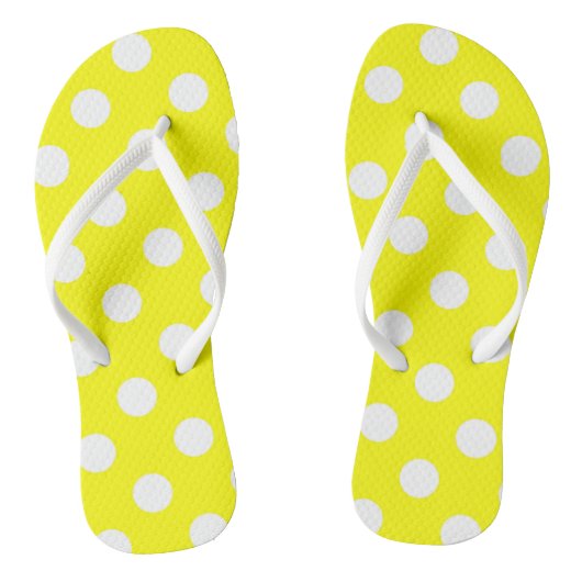 Teenslippers Geel & Wit Polk a Dot (Voetbed)
