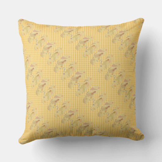 Teenslippers gele streep achtergrond kussen (Achterkant)