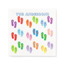 "Teenslippers" gepersonaliseerde papieren servette