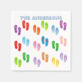 "Teenslippers" gepersonaliseerde papieren servette Servet