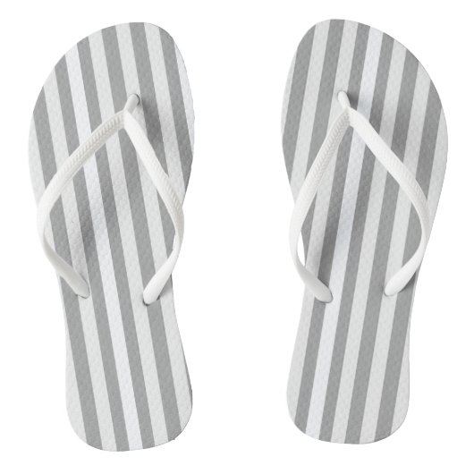 Teenslippers grijs en wit streep (Voetbed)
