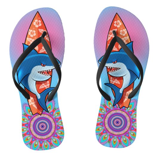 Teenslippers Haai surf hippy boho (Voetbed)