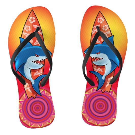 Teenslippers Haai surf hippy boho Reds (Voetbed)