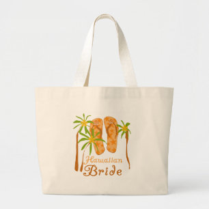 teenslippers Hawaiian Bride Grote Tote Bag