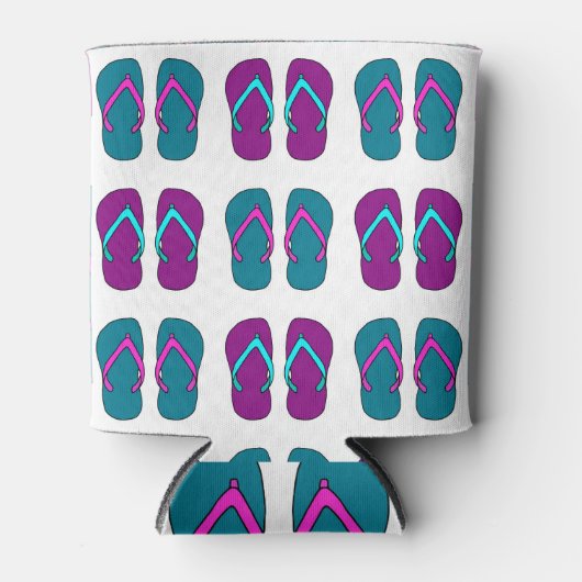 Teenslippers: Helder Wit . Blikjeskoeler (Voorkant)
