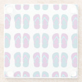 Teenslippers: Helder Wit . Glazen Onderzetter (Achterkant)