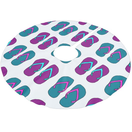 Teenslippers: Helder Wit . Kerstboom Rok (Gekanteld)