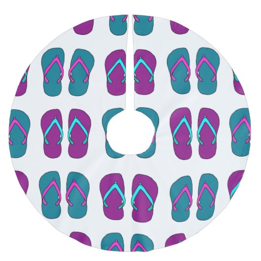 Teenslippers: Helder Wit . Kerstboom Rok (Voorkant)