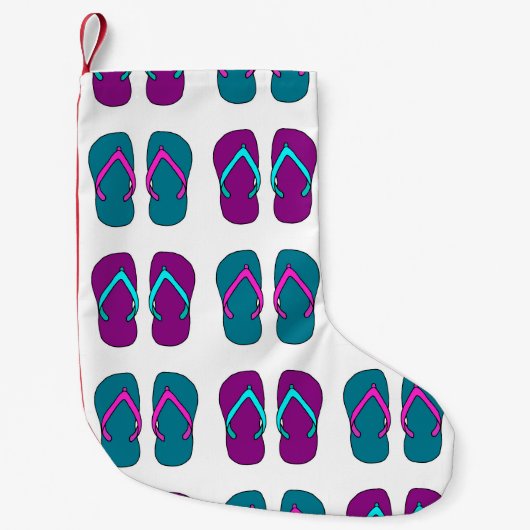 Teenslippers: Helder Wit . Kleine Kerstsok (Voorkant)