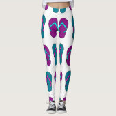 Teenslippers: Helder Wit . Leggings (Voorkant)