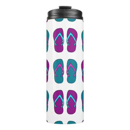 Teenslippers: Helder Wit . Thermosbeker (Voorkant)