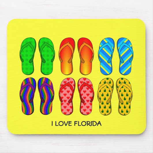 Teenslippers, "I Love Florida" Muismat (Voorkant)