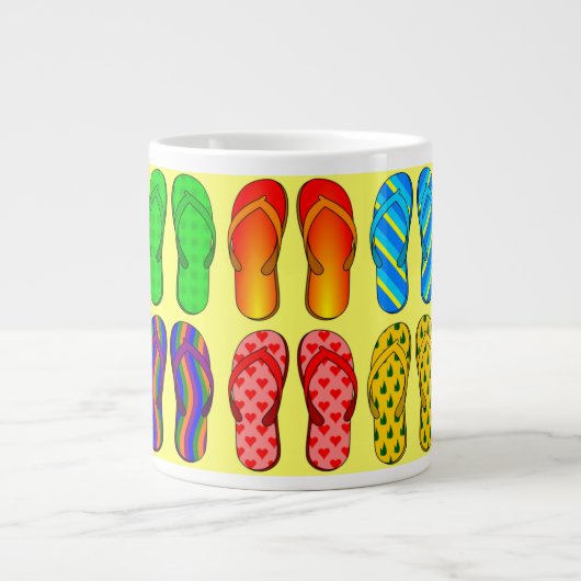 Teenslippers...ik hou van het strand! grote koffiekop (Voorkant)