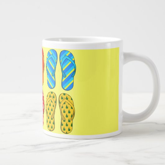 Teenslippers...ik hou van het strand! grote koffiekop (Rechts)