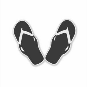 Teenslippers illustratie sticker