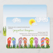 teenslippers in de Sun Cute Bachelorette Party Kaart (Voorkant / Achterkant)