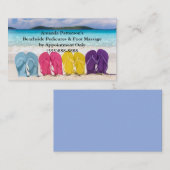 teenslippers in de zand visitekaartje (Voorkant / Achterkant)