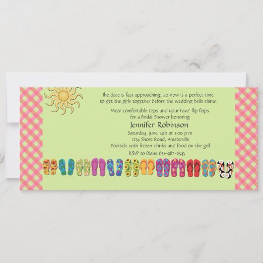 teenslippers in een Row-uitnodiging Kaart (Voorkant)