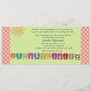 teenslippers in een Row-uitnodiging Kaart