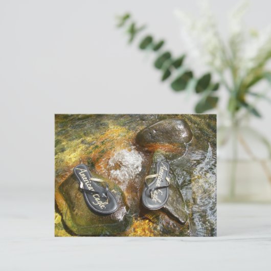 Teenslippers in het voorjaar briefkaart (Staand voorkant)