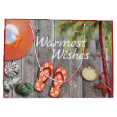 Teenslippers in palmboom met kerstverlichting stra groot cadeauzakje (Achterkant)