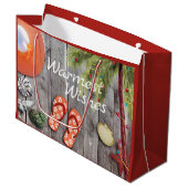 Teenslippers in palmboom met kerstverlichting stra groot cadeauzakje (Voorkant Gekanteld)