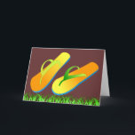 Teenslippers Kaart<br><div class="desc">Het  Gele Oranje-twee toonontwerp van teenslippers is beschikbaar voor een verscheidenheid van producten. Toevoegen van tekst is optioneel.</div>