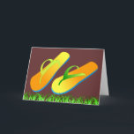 Teenslippers Kaart<br><div class="desc">Het  Gele Oranje-twee toonontwerp van teenslippers is beschikbaar voor een verscheidenheid van producten. Toevoegen van tekst is optioneel.</div>