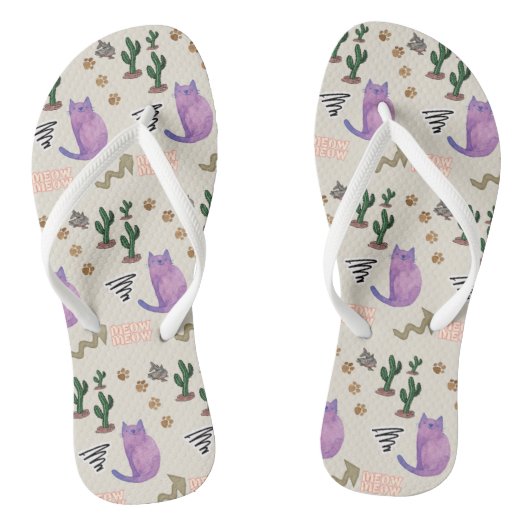 Teenslippers Kat Vis Cactus Paws Meow (Voetbed)