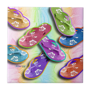 teenslippers keramische tapijten tegeltje