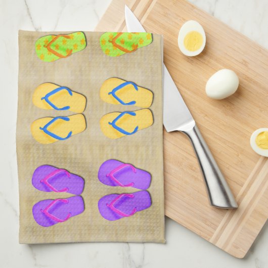 teenslippers keukenhanddoek (Quarter Fold)