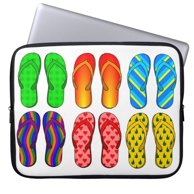 Teenslippers laptophoes laptop sleeve (Voorkant)