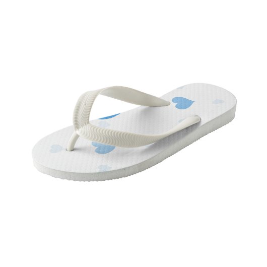 teenslippers met blauwe harten (Schuin)