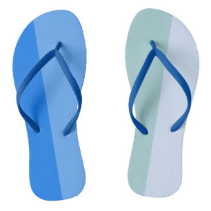 Teenslippers met blauwe strepen