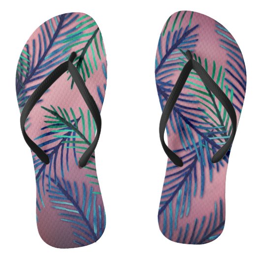 Teenslippers met botanische patronen (Voetbed)