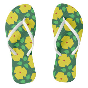 Teenslippers met gestileerde bloemen