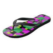 Teenslippers met groene en Paarse geometrische afd (Schuin)