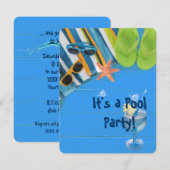 teenslippers met handdoek Zwembad Party Kaart (Voorkant / Achterkant)