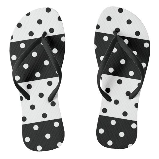 Teenslippers met monochrome poladots (Voetbed)