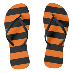 Teenslippers met Oranje/zwarte strepen