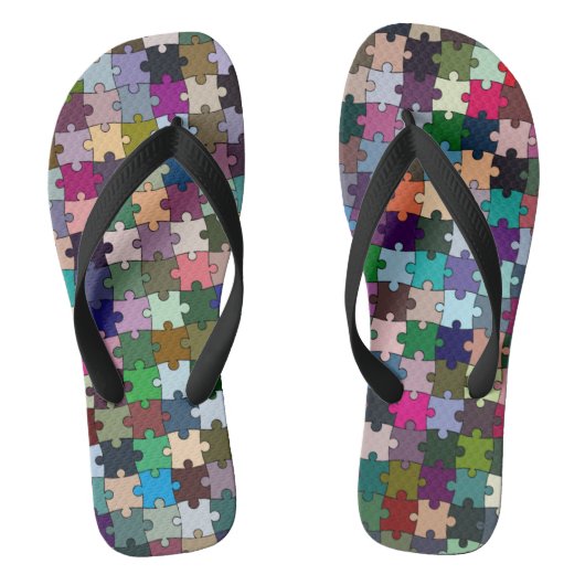 Teenslippers met puzzelstukjes (Voetbed)
