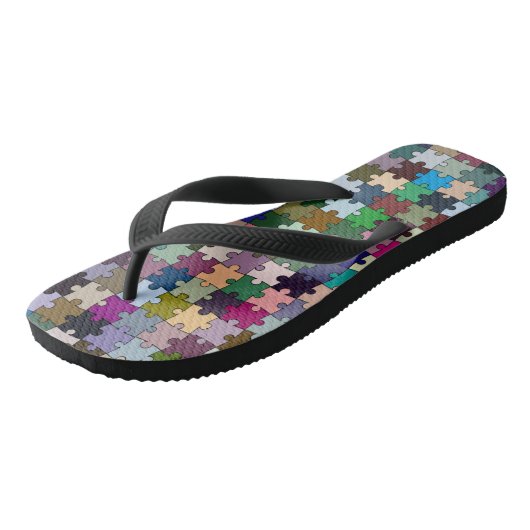 Teenslippers met puzzelstukjes (Schuin)