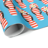 Teenslippers met rode en witte strepen cadeaupapier (Rol Hoek)