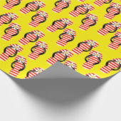 Teenslippers met rode en witte strepen cadeaupapier (Hoek)