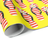 Teenslippers met rode en witte strepen cadeaupapier (Rol Hoek)