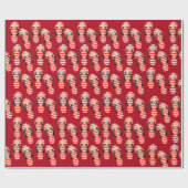 Teenslippers met rode en witte strepen cadeaupapier (Vlak)