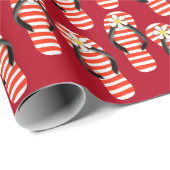 Teenslippers met rode en witte strepen cadeaupapier (Rol Hoek)