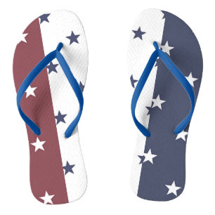 Teenslippers met rode-witte-blauwe streep