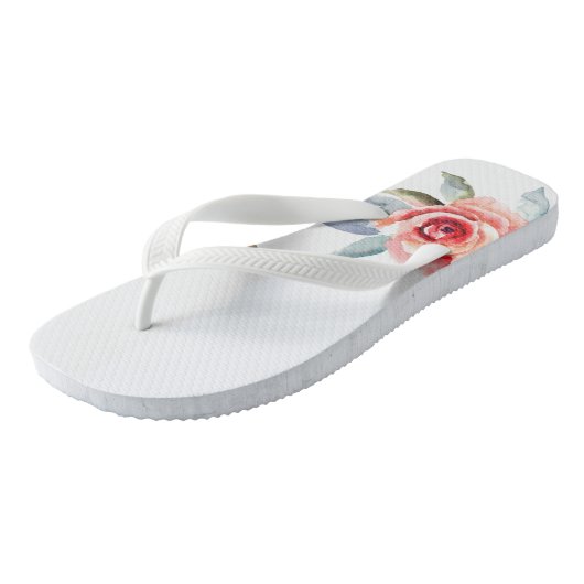 Teenslippers met roos (Schuin)