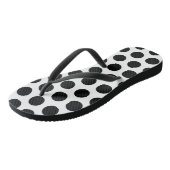 Teenslippers met zwarte en witte pokadots (Schuin)